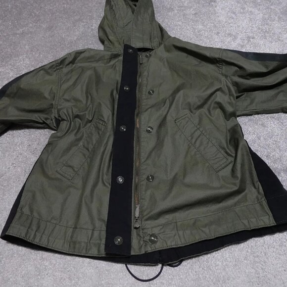 J Crew Military Rain Jacket Womens Small Hooded Water Resistant Olive B7871 - Picture 3 of 9